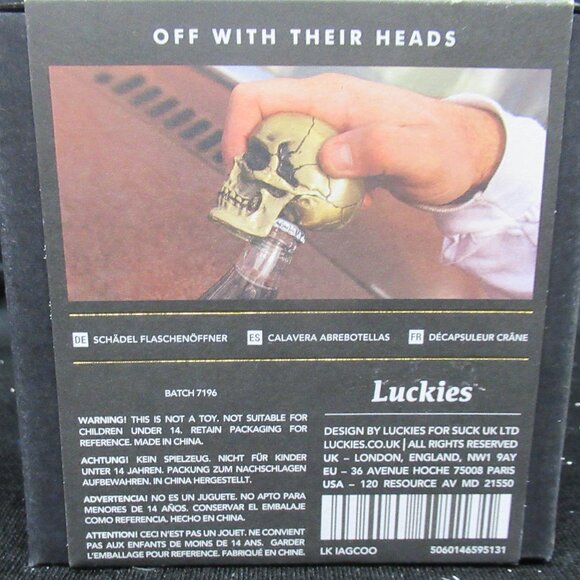 Iron & Glory Heavyweight Metal Skull Bottle Opener - Picture 3 of 10